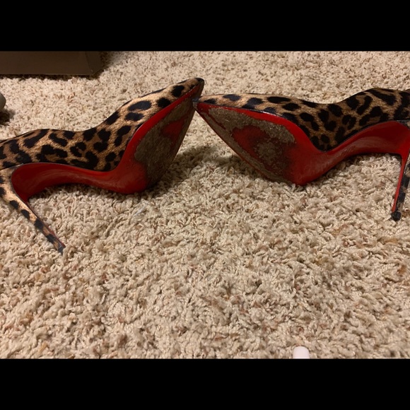 Christian Louboutin Satin Leopard Heels 8.5 - Picture 4 of 7